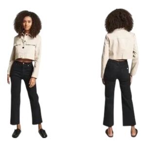 Oliver Logan Aberdeen Wide Leg Crop Denim Black Size 31/12 NWT